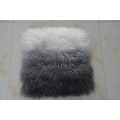 Atacado Decorativo Gradiente Cor Mongolian Lamb Fur Throw Pillows